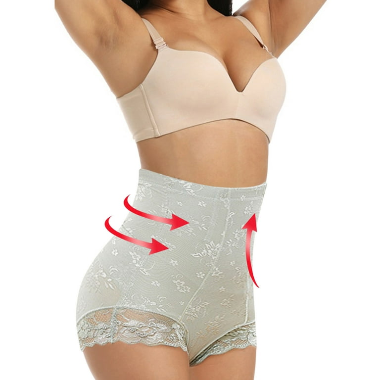 MRULIC shapewear for women tummy control Women's Lace Postpartum High Waist  Abdominal Shape Pants Hip Pants Green + M
