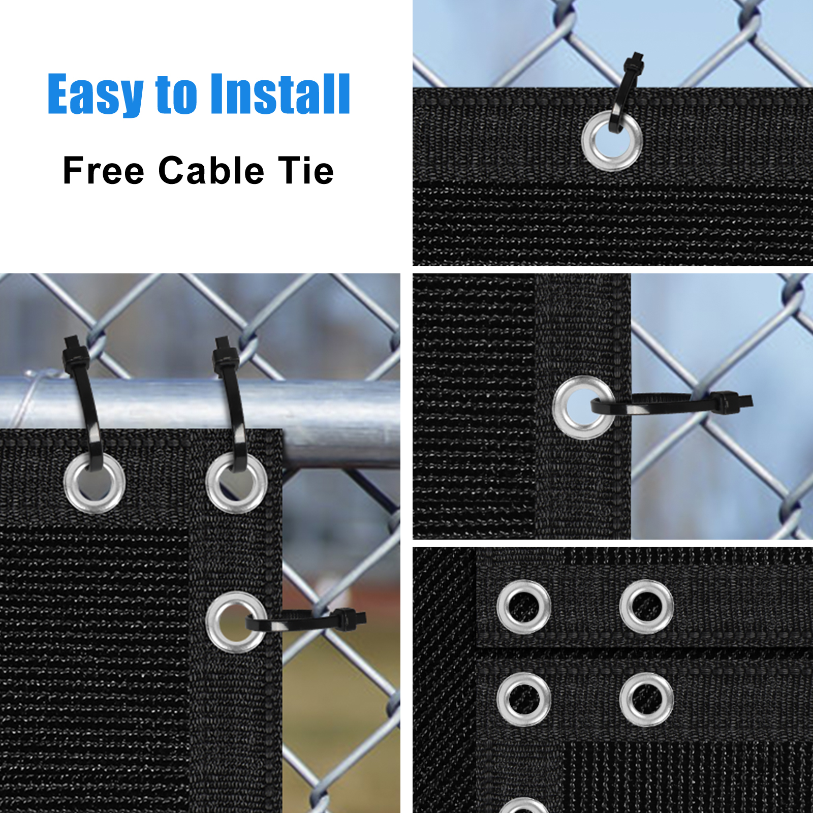 4' x 50' Privacy Screen Fence, Heavy Duty Fence Privacy Screen Outdoor, Black