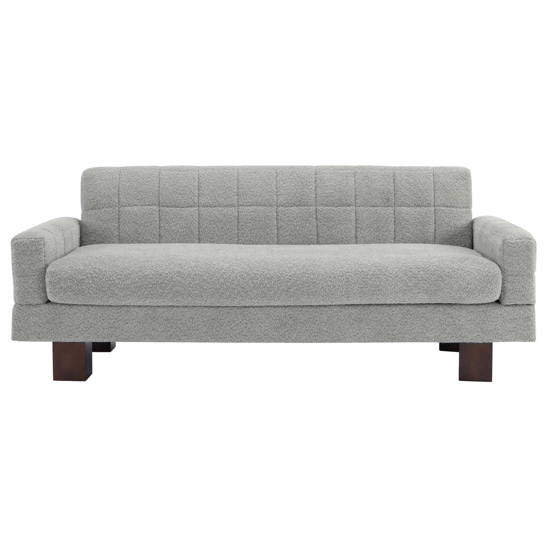Christopher Knight Home Modern Boucle Loveseat, 2-Seater Upholstered Couch with Biscuit Back, Light Gray-Blue