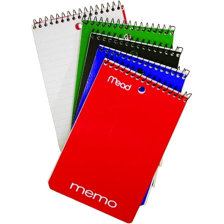 Mead 45430 Wire Bound Memo Books, 4x6-inch, College Ru, 40-sheet Each 