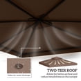 thumbnail image 4 of Outsunny 9.84' x 9.84' Square 2-Tier Gazebo Canopy Replacement Top Cover Outdoor Garden Sun Shade, Coffee, 4 of 10