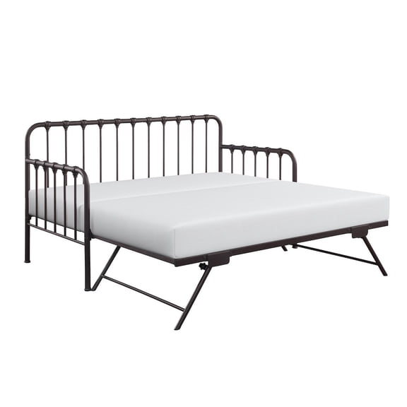 Lexicon Constance Twin Size Metal Daybed with Trundle in Dark Bronze