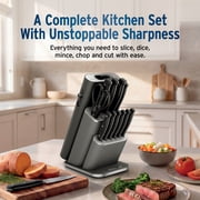 Ninja NeverDull Razor-Sharp 13-Piece Knife System with Removable Sharpener, Laser-Cut Blades, NK12013BK1, Black