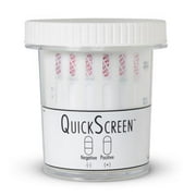 (25 Pack) 6 Panel QuickScreen Cup - 9239Z - AMP, BZD, COC-300, MET-500, OPI-300, THC   Timer