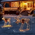 thumbnail image 4 of Zimtown 2-Piece Lighted Christmas Reindeer Set Christmas Moose Outdoor Yard Decoration 4 Ft, Stakes - Brown, 4 of 7