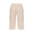 thumbnail image 6 of JJHGVB Cotton Linen Capris for Women Baggy Shorts Womens Linen Shorts Pedal Pushers for Women Dress Shorts for Women Linen Shorts Elastic Waist Shorts Linen Bermuda Shorts for Women Beige L, 6 of 6
