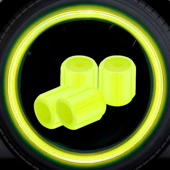 MELIVO Fluorescent Tire Valve Caps,Glowing in the Dark Tire Valve Caps Cover Universal for Car,Truck,Suv,Motorcycles,Bike,Auto Decorative Accessories