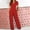 Red, variant on Summer Jumpsuits For Women Trendy Waist Up Short Sleeved Jumpsuit With V Neck Wide Leg Pants One Piece Outfits Army Green L