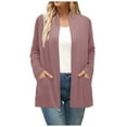 thumbnail image 1 of Long Sleeve Cardigan For Women Fall Open Front With Pockets Polyester Chiffon Casual Duster, 1 of 3
