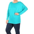 thumbnail image 3 of MOA COLLECTION Women's Plus Size Dolman Sleeve T-Shirt – Casual Solid Color Top, 3 of 4