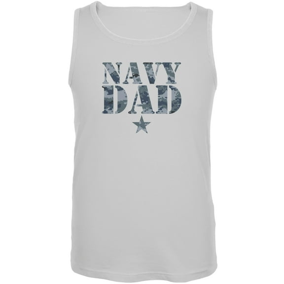 Navy Dad White Adult Tank Top - 3X-Large