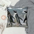 thumbnail image 2 of penguins beach water Graphic Decorative Men Women Boy Girl Room Cushion Throw Pillow Cover for Home Couch Living Room Bed Sofa    Throw Pillow Cover 夏季 Square 1PC, 2 of 5