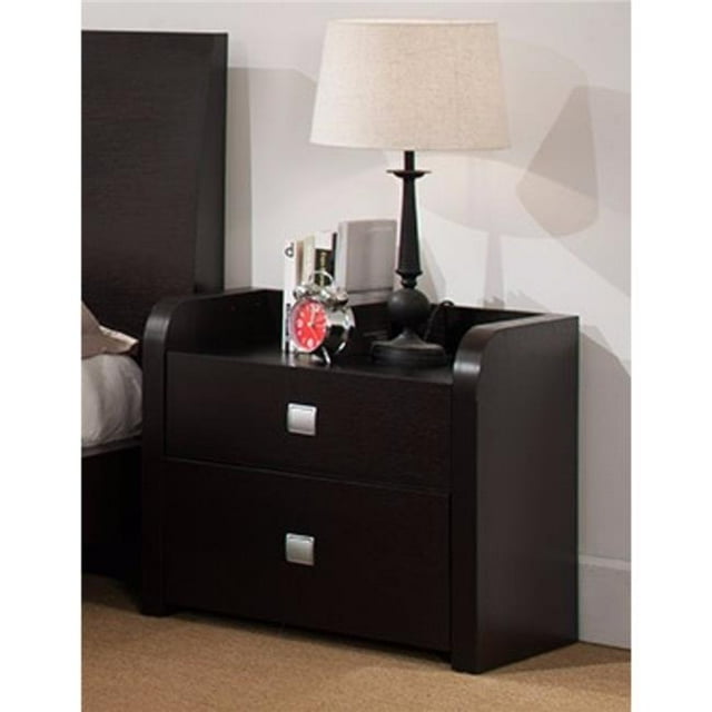Beautiful Nightstand with 2 Storage Drawers, Dark Brown