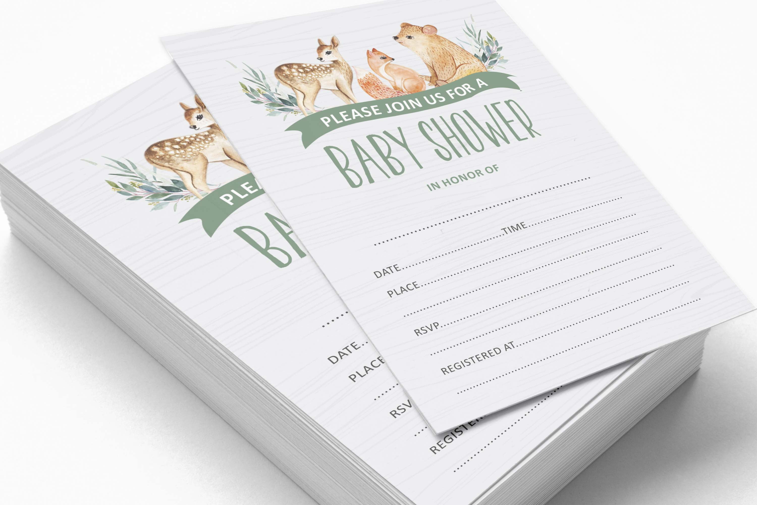 Inkdotpot Set Of 30Jungle Animals Baby Shower Invitations-Diaper Raffle Tickets And Baby Shower Book Request Cards Gender Neutral Invites Its A Boy Its A Girl