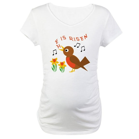 CafePress - HE IS RISEN ROBIN Maternity T Shirt - Cotton Maternity T-shirt, Cute & Funny Pregnancy Tee