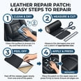 thumbnail image 7 of Leather Repair Patch, 4 × 63 inches Self Adhesive Leather Repair Tape Kit for Furniture, Couch, Sofa, Office, Car Seats, Car Interior,Vinyl Repair Kit (Black-Fine Grain), 7 of 7