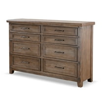 Furniture of America Kaleido Rustic 8-Drawer Solid Wood Bedroom Double Dresser, Brown