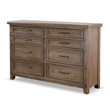 Furniture of America Kaleido Rustic 8-Drawer Solid Wood Bedroom Double Dresser, Brown