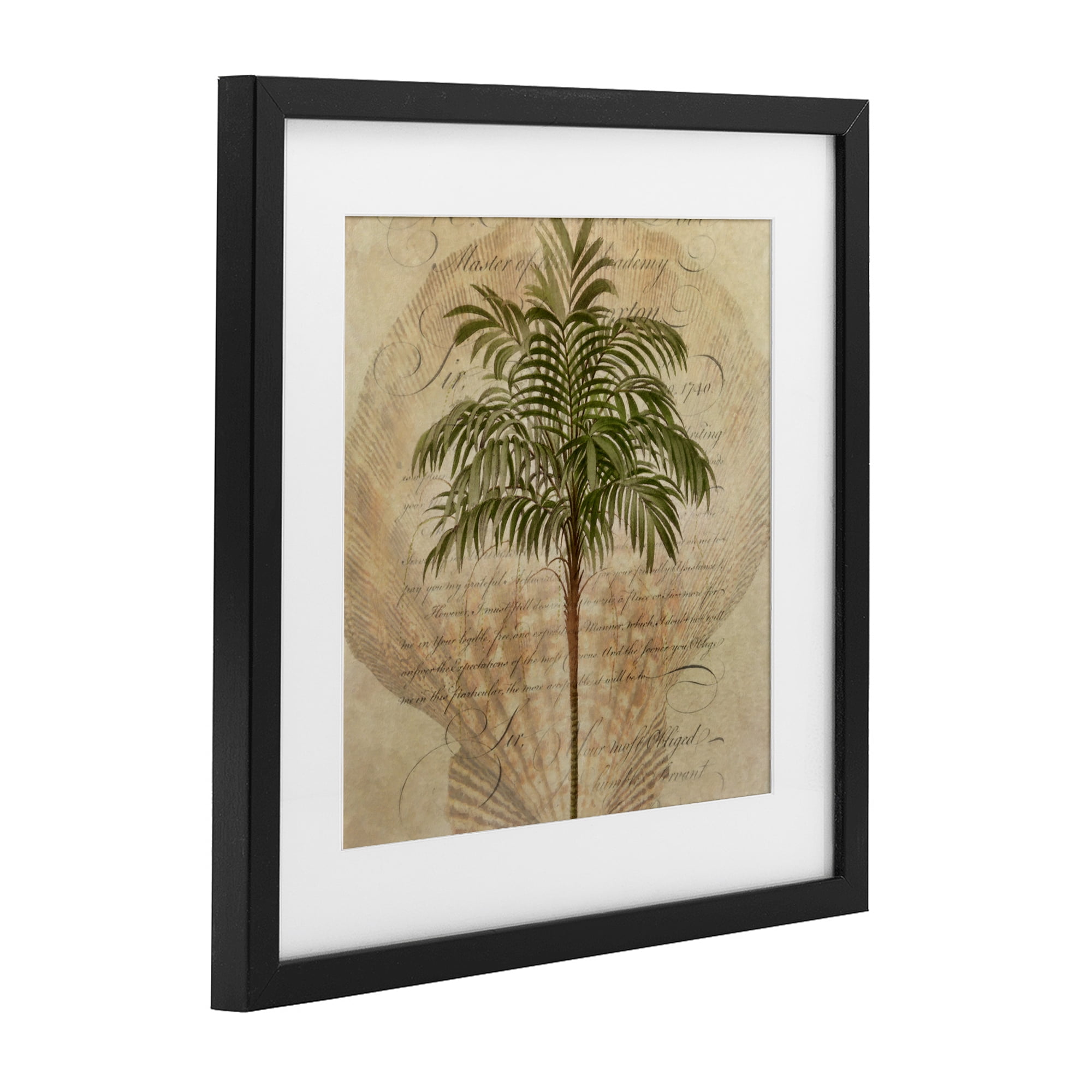 Stupell Industries Subdued Tropics Palm Black Framed Print Under Glass, design by Steve Hunziker