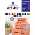 thumbnail image 5 of American Soft Linen Turkish 6 Piece Towel Set, 100% Cotton Premium Soft Bathroom Towels, Malibu Peach, 5 of 9