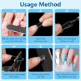 thumbnail image 4 of Puntas de uñas transparentes de ataúd, 500 piezas de puntas de uñas cortas sin curva C para uñas acrílicas profesionales, puntas de uñas de gel suave de media cubierta, 10 tamaños de puntas de uñas a, 4 of 5