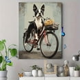 thumbnail image 4 of Boston Terrier Dog on Bicycle Canvas Print Wall Art for Living Room Bedroom Office Cafe Bar Decor, 4 of 8