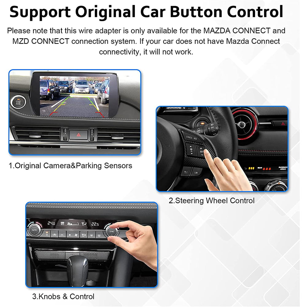 CARABC Adaptador Carplay Compatible con Mazda 2/3/6/CX3/CX5/CX9/MX5/FIAT124 2014-2021 00008FZ34 TK78-66-9U0C Compatible con Apple Carplay y Android Auto 