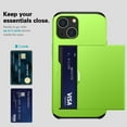 thumbnail image 6 of for iPhone 15 Plus Wallet Case with Sliding Door Hidden Pocket Credit Card Holder Dual Layer Heavy Duty Shockproof Hard PC Hybrid TPU Phone Flip Protective Cover for iPhone 15 Plus, Green, 6 of 8