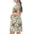 thumbnail image 2 of Honeii Hawaiian Style Print Women’s Short Sleeve Dress, Comfortable Casual Dress, Soft Polyester Spandex Blend, Stylish Everyday Wear for Summer, Perfect for Travel and Vacation, 2 of 6