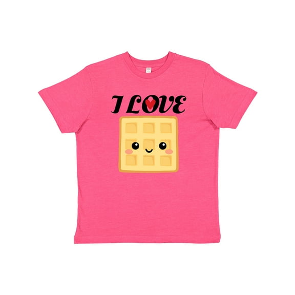 Inktastic Waffle Lover I Love Waffles Youth T-Shirt
