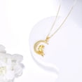 thumbnail image 2 of 14K Gold Raven Necklace for Women Gold Moon Raven Pendant Animal Jewelry Birthday Gifts for Wife Mom, 2 of 6