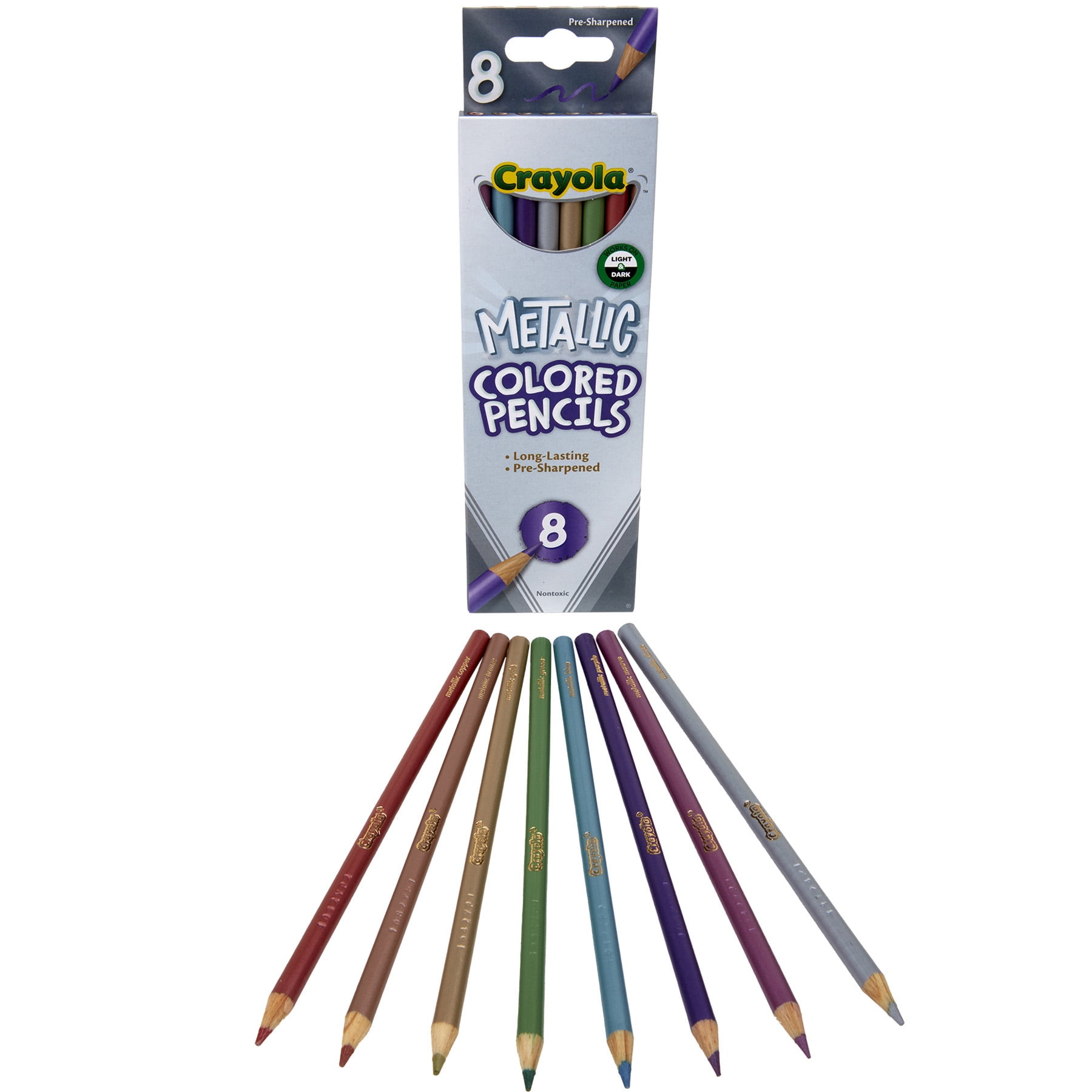Crayola Colored Pencils, Metallic, 8 Per Pack, 6 Packs