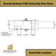 thumbnail image 4 of Cierrapuertas Dynasty Hardware, resistente, de grado comercial, hidráulico, con resorte ajustable, serie 4401, cumple con el acabado de aluminio rociado Ada, 4 of 8