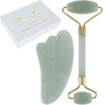 thumbnail image 1 of Jade Roller Gua Sha Stone Set Natural Rose Quartz Gua Sha Set Skin Tightening Face Roller Face Eyes Neck Body Skin Masajeador Gua Sha Herramientas Faciales Para Aliviar La Hinchaz贸n L铆neas Finas, 1 of 1