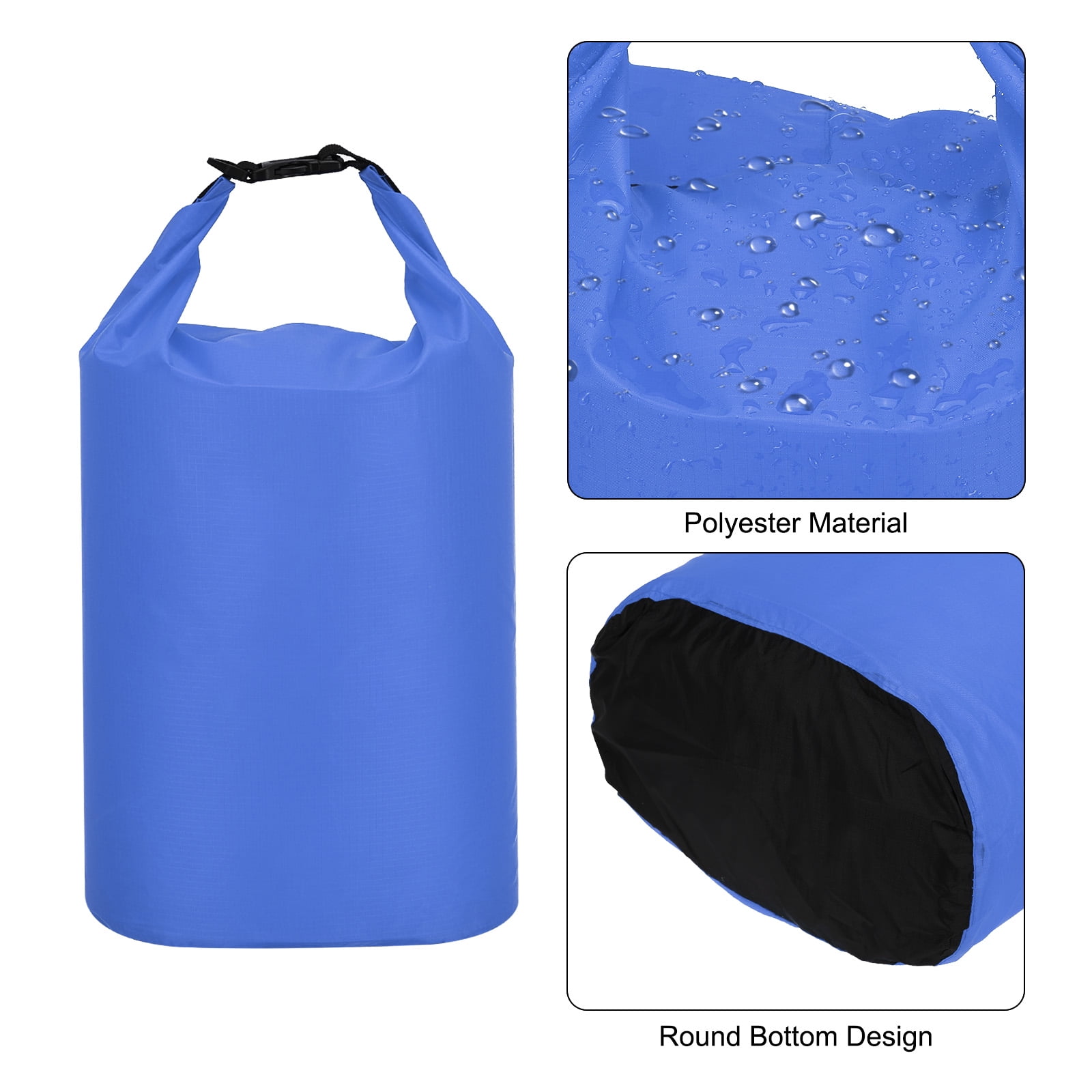 2 Pcs Waterproof Dry Bag Dry Sack Lightweight Portable Travel Dark Blue
