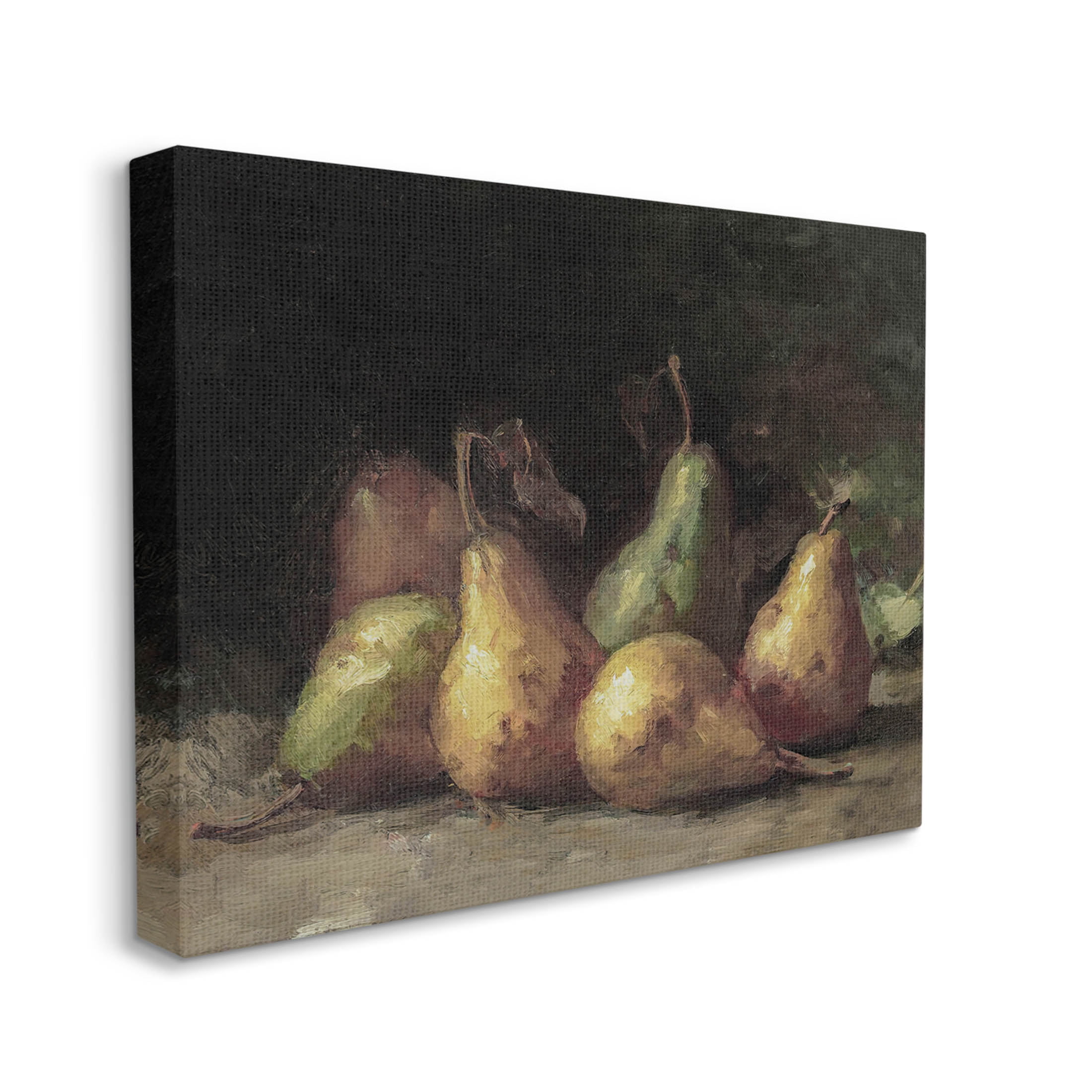 Classic Pears Still Life Food & Beverage Painting Gallery Wrapped Canvas Print Wall Art