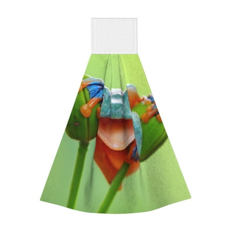 

Jgfou Flying Frog On Branch Print Coral Fleece Microfiber Hanging Hand Towel Soft Premium Dishcloths Multi-Purpose Dust and Stain Removal Cleaning Supplies