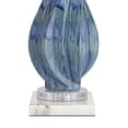 Possini Euro Design Teresa Modern Table Lamp with Square White Marble Riser 31" Tall Teal ...