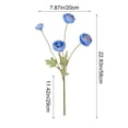 thumbnail image 3 of Artificial Ranunculus Flowers Persian Buttercup,4 Heads Vintage Long Stems Flowers for Home Wedding Decoration Bride Bouquet Rose for Flowers Crafts Floral Arrangement （Blue）, 3 of 6