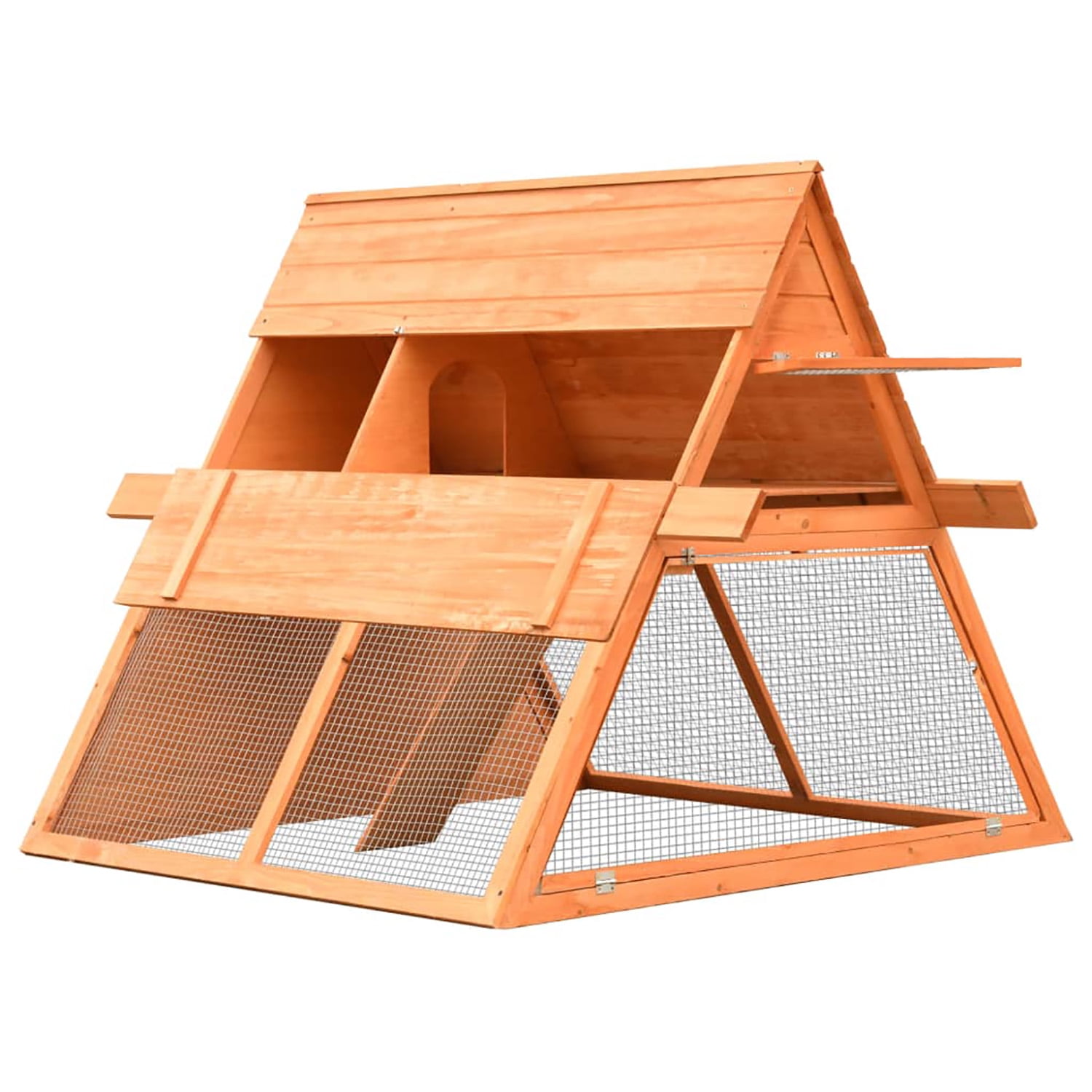 Pefilos 59" Outdoor Wooden Rabbit Hutches for Indoor A-Shaped Bunny Cage Small Animal Pet Cages, Orange Pefilos 59" Outdoor Wooden Rabbit Hutches for Indoor A-Shaped Bunny Cage Small Animal Pet Cages, Orange