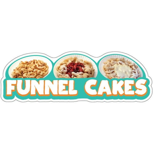 SignMission D-DC-8 Funnel Cakes19 8 in. Decal Concession Stand Food Truck Sticker - Funnel Cakes