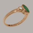 thumbnail image 3 of LBG British Made 18k Rose Gold Natural Emerald & Cubic Zirconia Womens Anniversary Ring - 33 size options - Size 4.75, 3 of 6