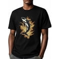 thumbnail image 6 of Killer Whale Men's T Shirts Flame Ocean T-Shirt for Men Cartoon Crew Neck Tees Cotton Tops, Black, S, 6 of 7