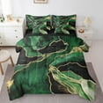 thumbnail image 1 of YST Abstract Artwork 7-Piece Marble Comforter Set, Black and Green Marbling, Queen, 1 of 4