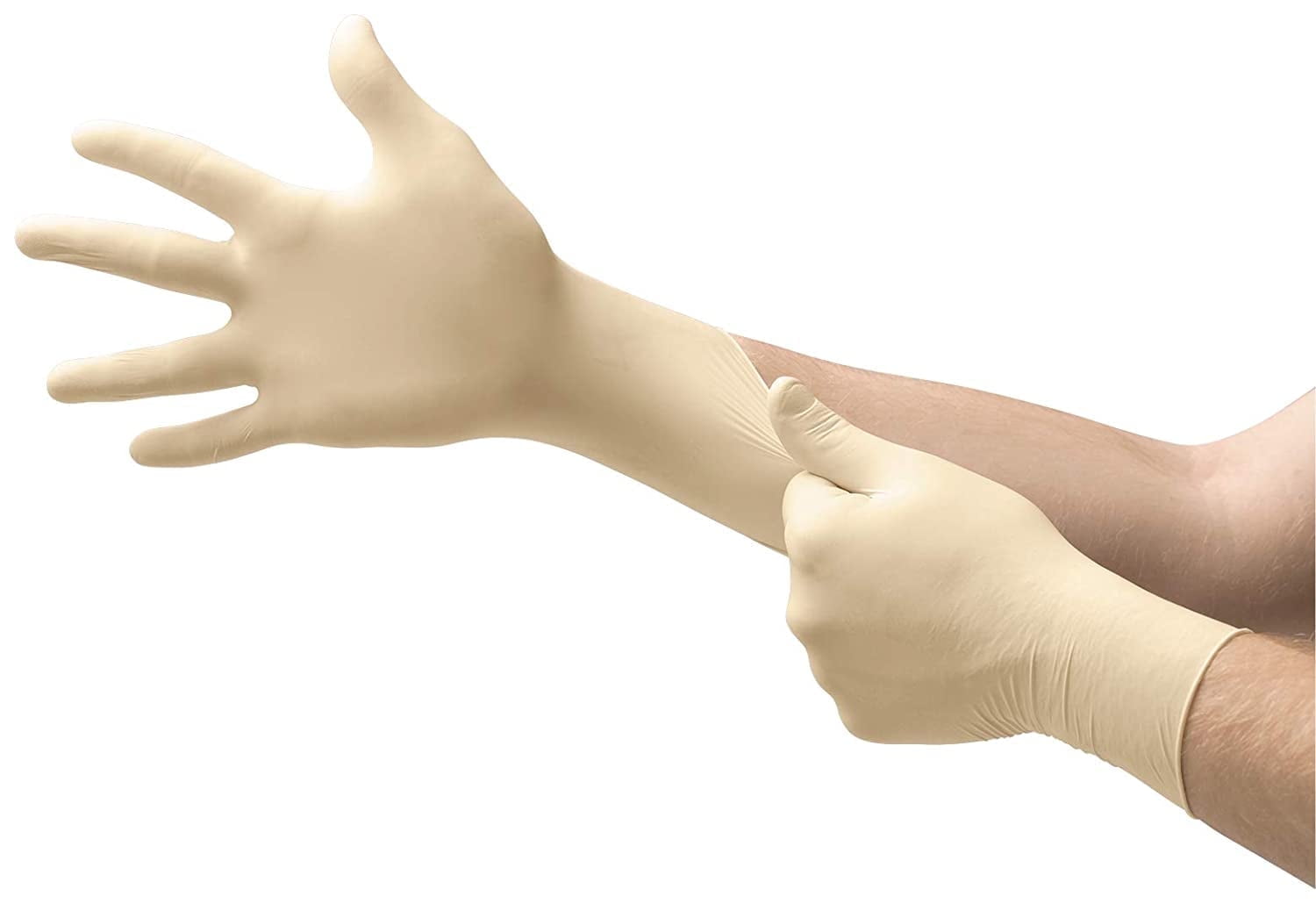 Diamond Grip MF-300-L Latex Powder-Free Disposable Gloves, Size Large, Natural, 6.3 mil Palm / 7.9 mil Finger, 100/Box