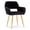 Black, variant on KCC Furry Desk Chair, Mid-Century Modern Accent Armchair with Faux Fur for Teen Girls, Dining Chair With Wood Look Metal Legs Living Dining Room, Home Vanity Makeup Office No Wheel, White