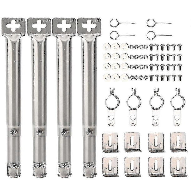 4pcs Universal Adjustable Stainless Steel Bbq Gas Grill Replacement Straight Pipe Tube Burner Barbec