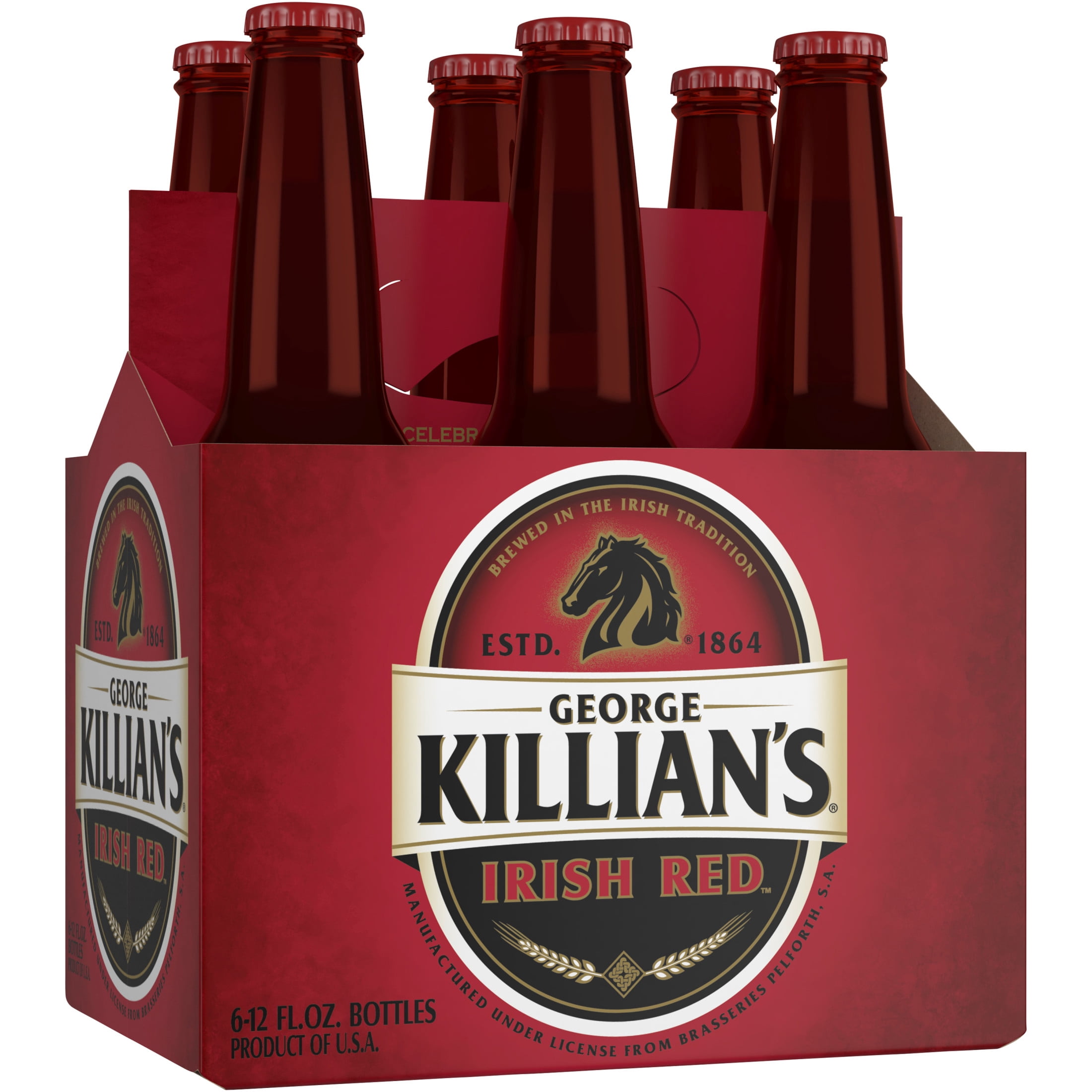 George Killian's Irish Red Beer, 6 Pack, 12 fl oz Glass Bottles, 5.2% ABV