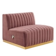 thumbnail image 2 of Modway Conjure Channel Tufted Performance Velvet Armless Chair - Gold/Dusty Rose, 2 of 5
