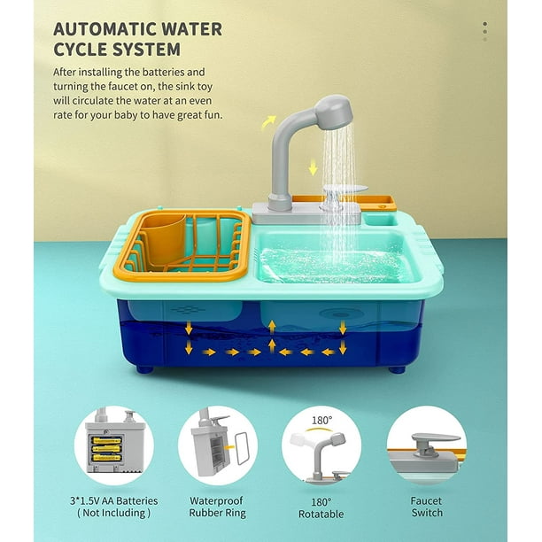 Play sink sale with running water